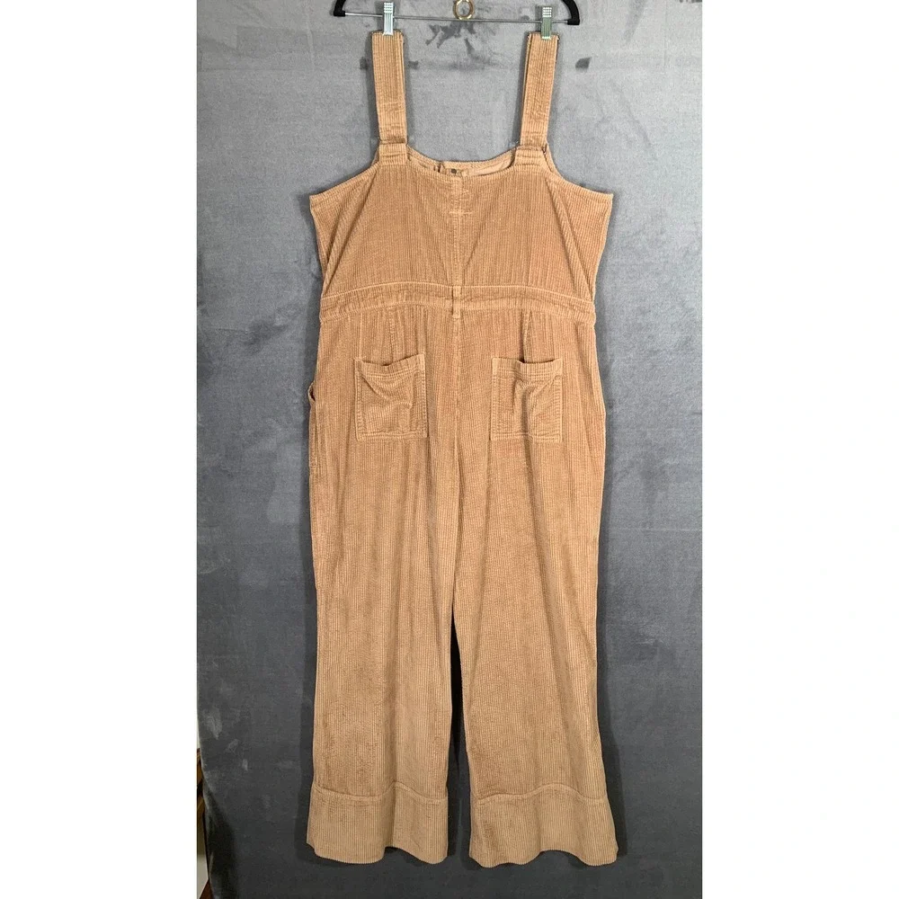 Aerie Aerie Corduroy Kick Flare Overalls Tan Jumpsuit XXL New